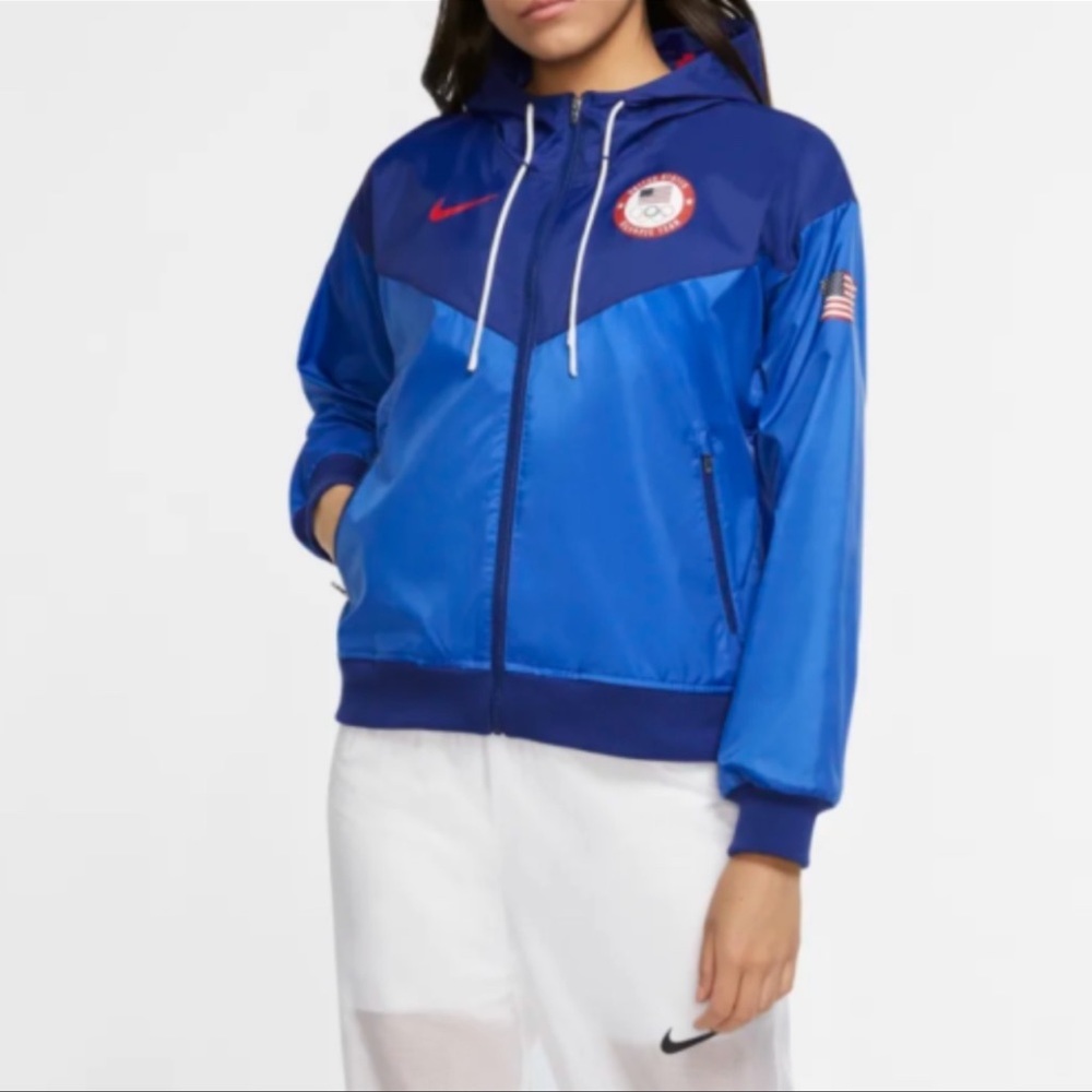 Nike Team USA Olympic Windrunner Women’s Woven Jacket Blue CQ7263-451 XL NWT